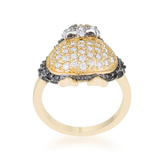 Jet Black Cubic Zirconia Penguin Fashion Ring freeshipping - Higher Class Elegance