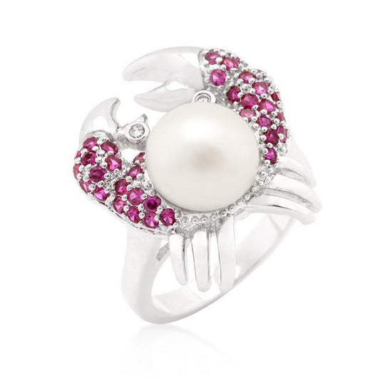 Pearl Crab Cubic Zirconia Ring freeshipping - Higher Class Elegance