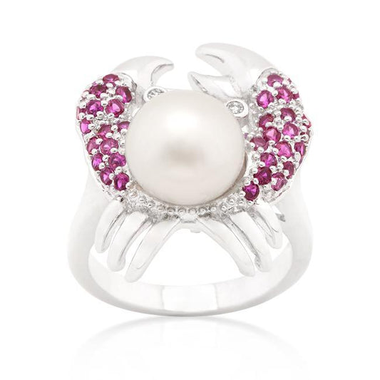 Pearl Crab Cubic Zirconia Ring freeshipping - Higher Class Elegance