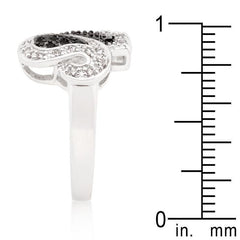 Black and White Cubic Zirconia Elephant Ring freeshipping - Higher Class Elegance