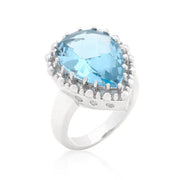 Solitaire Blue Topaz Cocktail Ring freeshipping - Higher Class Elegance