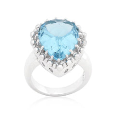 Solitaire Blue Topaz Cocktail Ring freeshipping - Higher Class Elegance
