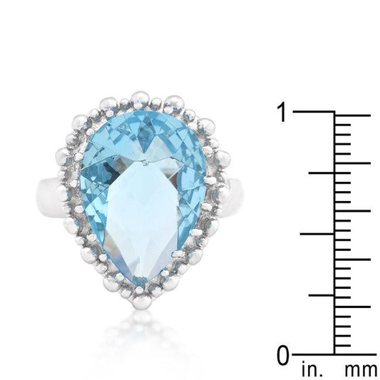 Solitaire Blue Topaz Cocktail Ring freeshipping - Higher Class Elegance