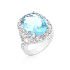 Oval Blue Topaz Cocktail Ring freeshipping - Higher Class Elegance