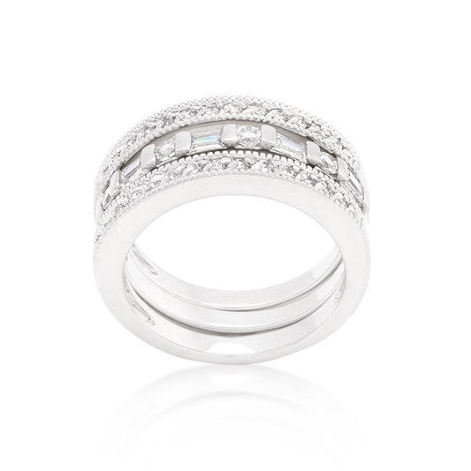 Simple Cubic Zirconia Ring Set freeshipping - Higher Class Elegance