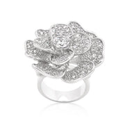 Large Flower Cubic Zirconia Cocktail Ring freeshipping - Higher Class Elegance
