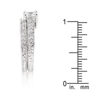Princess Cut Filigree Bridal Ring Set freeshipping - Higher Class Elegance