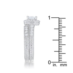 Art Deco Princess Cut Bridal Set freeshipping - Higher Class Elegance
