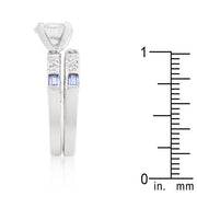 Clear and Tanzanite Cubic Zirconia Ring Set freeshipping - Higher Class Elegance
