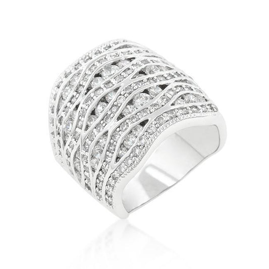 Cubic Zirconia Pave Abstract Ring freeshipping - Higher Class Elegance