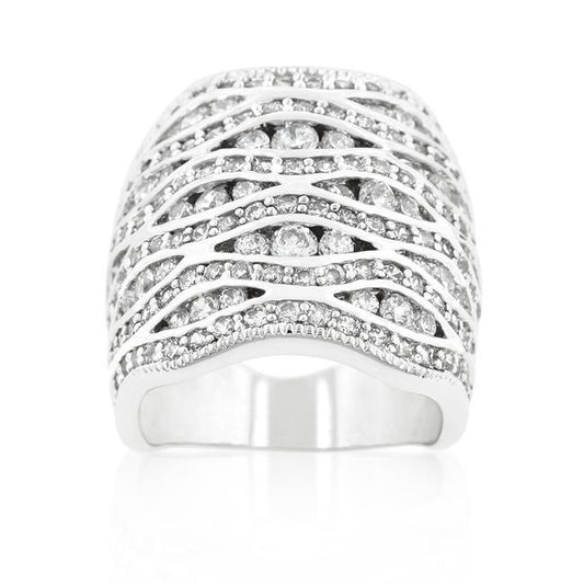 Cubic Zirconia Pave Abstract Ring freeshipping - Higher Class Elegance