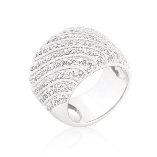 Cubic Zirconia Pave Diagonal Ring freeshipping - Higher Class Elegance
