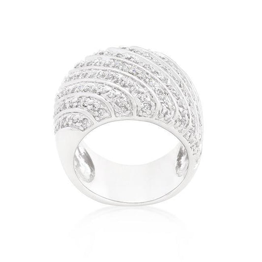 Cubic Zirconia Pave Diagonal Ring freeshipping - Higher Class Elegance