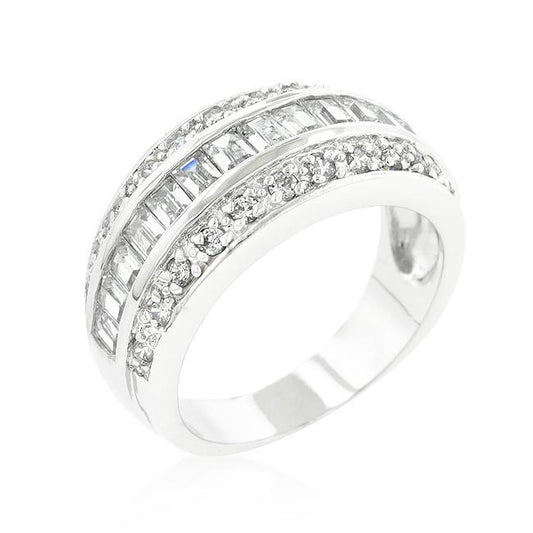 3-Row Cubic Zirconia Band freeshipping - Higher Class Elegance