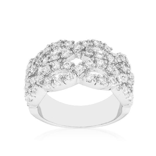 Braided CZ Cocktail Ring freeshipping - Higher Class Elegance