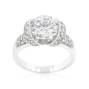 Tension Set Cubic Zirconia Engagement Ring freeshipping - Higher Class Elegance