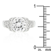 Tension Set Cubic Zirconia Engagement Ring freeshipping - Higher Class Elegance