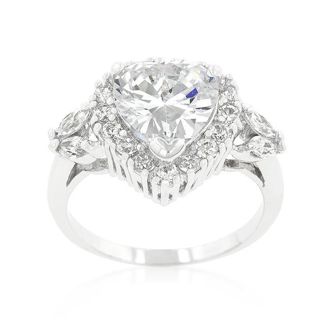 Heart Halo Engagement Ring freeshipping - Higher Class Elegance