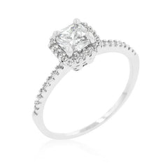 Princess Cut Halo Engagement Ring freeshipping - Higher Class Elegance