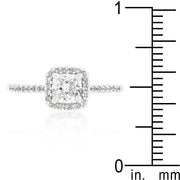 Princess Cut Halo Engagement Ring freeshipping - Higher Class Elegance