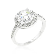 Halo Style Faceted Engagement Ring freeshipping - Higher Class Elegance