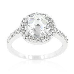 Halo Style Faceted Engagement Ring freeshipping - Higher Class Elegance