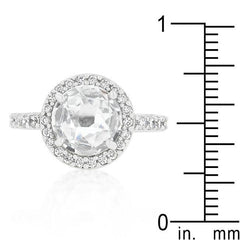 Halo Style Faceted Engagement Ring freeshipping - Higher Class Elegance