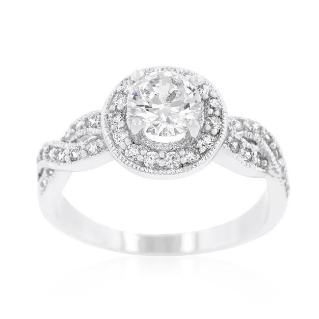 Round Cut Halo Engagement Ring freeshipping - Higher Class Elegance