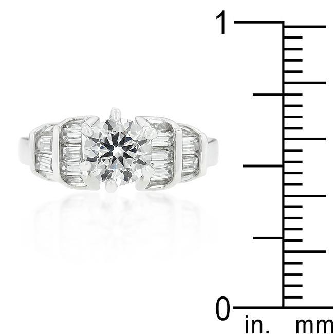 Tapered Baguette Cubic Zirconia Engagement Ring freeshipping - Higher Class Elegance