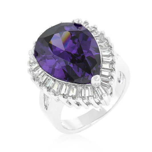 Cubic Zirconia Purple and Clear Cocktail Ring freeshipping - Higher Class Elegance