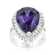 Cubic Zirconia Purple and Clear Cocktail Ring freeshipping - Higher Class Elegance