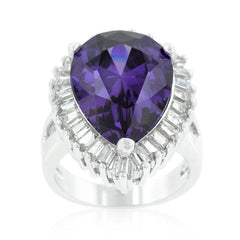 Cubic Zirconia Purple and Clear Cocktail Ring freeshipping - Higher Class Elegance