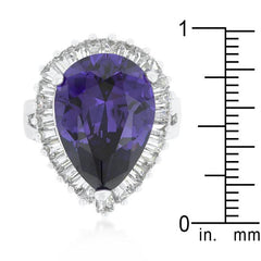 Cubic Zirconia Purple and Clear Cocktail Ring freeshipping - Higher Class Elegance