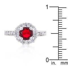 Ruby Red Halo Engagement Ring freeshipping - Higher Class Elegance
