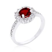 Garnet Halo Engagement Ring freeshipping - Higher Class Elegance