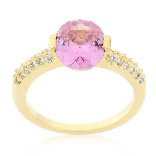 Pink Oval Cubic Zirconia Engagement Ring freeshipping - Higher Class Elegance