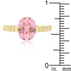 Pink Oval Cubic Zirconia Engagement Ring freeshipping - Higher Class Elegance