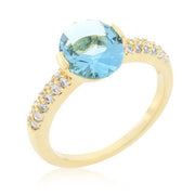 Aqua Oval Cubic Zirconia Engagement Ring freeshipping - Higher Class Elegance