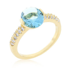 Aqua Oval Cubic Zirconia Engagement Ring freeshipping - Higher Class Elegance