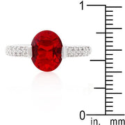 Red Oval Cubic Zirconia Engagement Ring freeshipping - Higher Class Elegance