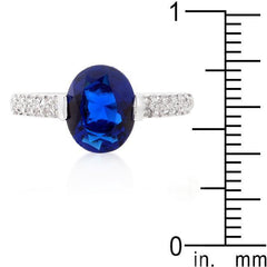 Blue Oval Cubic Zirconia Engagement Ring freeshipping - Higher Class Elegance