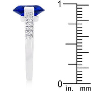 Blue Oval Cubic Zirconia Engagement Ring freeshipping - Higher Class Elegance