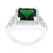 Halo Style Princess Cut Emerald Green Cocktail Ring freeshipping - Higher Class Elegance