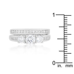 Three Stone Wedding Ring Set freeshipping - Higher Class Elegance