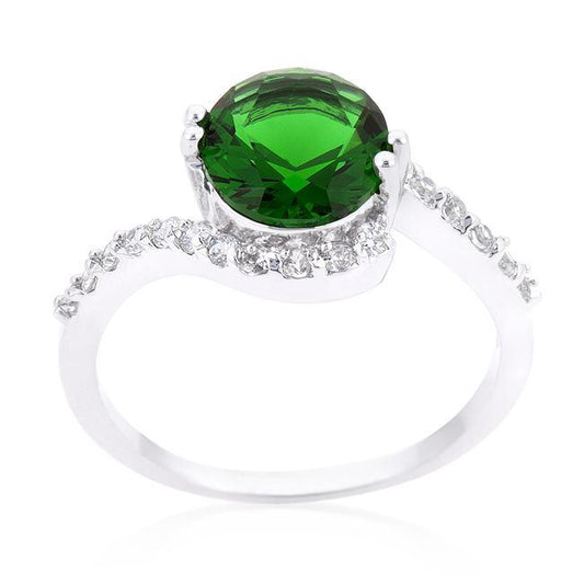 Green Swirling Engagement Ring freeshipping - Higher Class Elegance