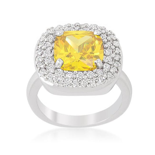 Micropave Yellow Bridal Cocktail Ring freeshipping - Higher Class Elegance