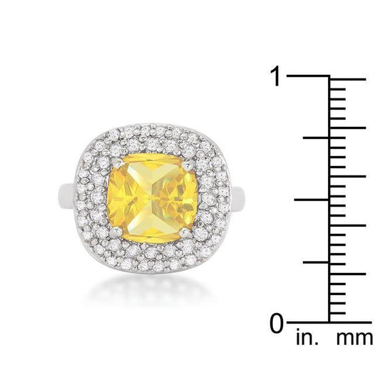 Micropave Yellow Bridal Cocktail Ring freeshipping - Higher Class Elegance
