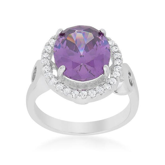 Amethyst Halo Cocktail Ring freeshipping - Higher Class Elegance