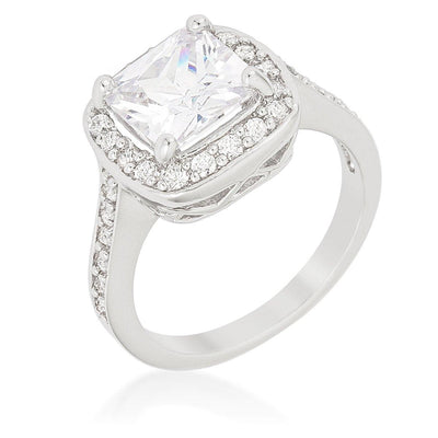 Halo Style Cushion Cut Engagement Ring freeshipping - Higher Class Elegance