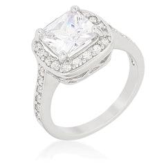 Halo Style Cushion Cut Engagement Ring freeshipping - Higher Class Elegance
